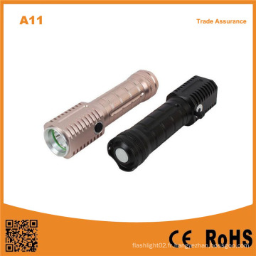 Torche LED 5W Batterie rechargeable en aluminium Lampe de poche LED